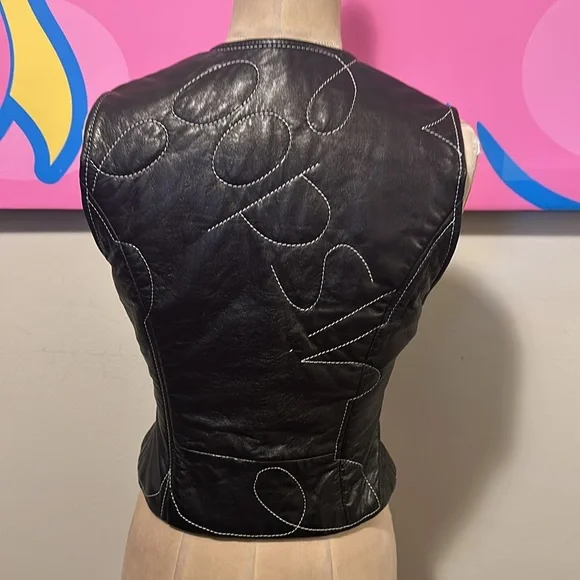 Moschino Black Oopsi Leather Vest - Picture 6 of 13